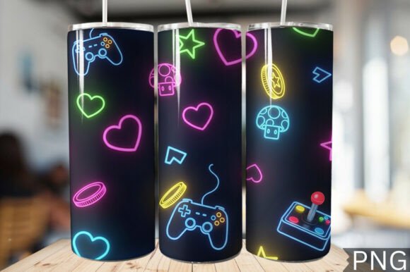 Download Gamer Girl Neon Tech Tumbler Wrap PNG - Png Collection