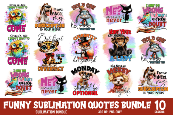 Download Funny Quotes Sublimation Bundle - Sublimation Collection