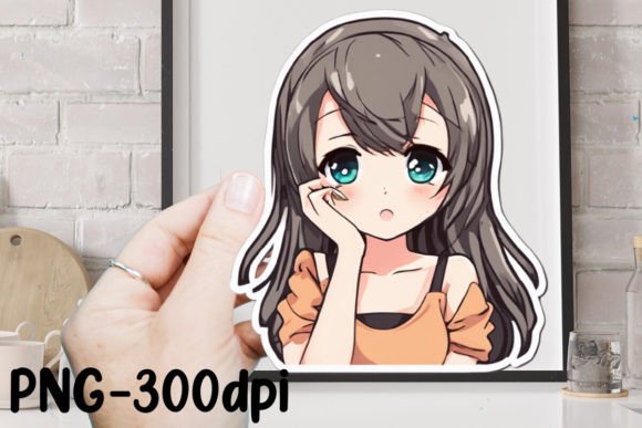 Download Cute Anime Girl Sticker Sublimation - Sublimation Collection