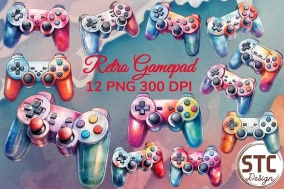 Download Retro Gamepad Watercolor Sublimation - Sublimation Collection