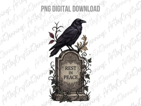 Download Raven Tombstone Halloween Gothic PNG - Png Collection