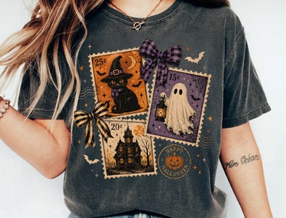 Download Vintage Halloween Postage Stamp PNG - Png Collection