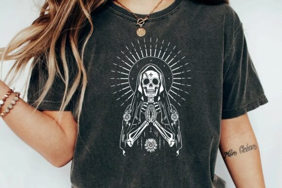 Download Santa Muerte Skeleton Virgin Mary Gothic Aesthetic Sublimation Png - Png Collection