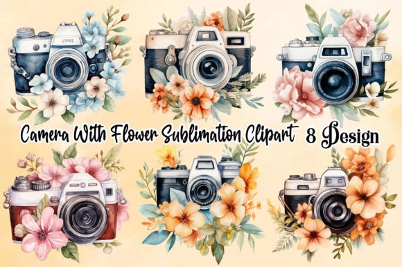 Download Camera with Flower Sublimation Clipart - Sublimation Collection