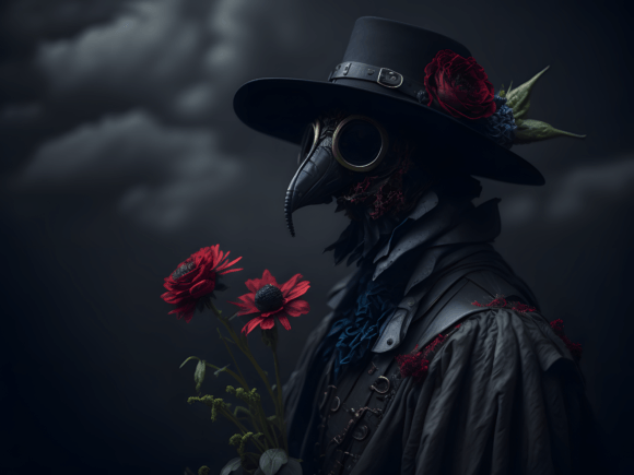 Download Plague Doctor Floral Gothic Illustration - Illustration Collection