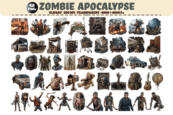 Download Zombie Apocalypse Clipart – 48 PNGs - Png Collection