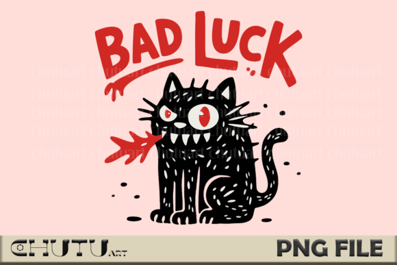 Download Bad Luck Cat PNG - Punk Gothic Design - Png Collection