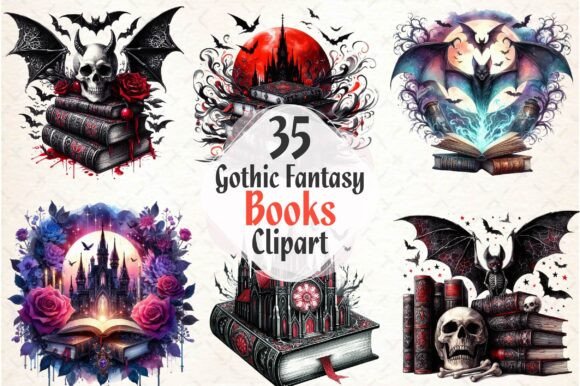 Download Watercolor Gothic Fantasy Books PNG - Png Collection