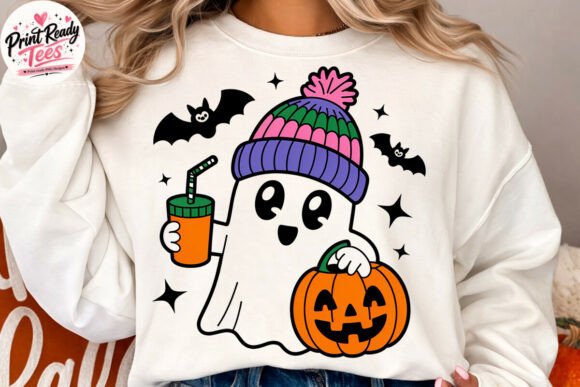 Download Cute Ghost Pumpkin Latte Halloween PNG - Png Collection
