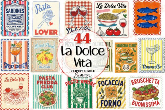 Download La Dolce Vita Italian Food Retro PNG - Png Collection