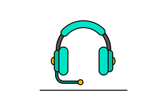 Download Flat Illustration of Headphones - Illustration Collection
