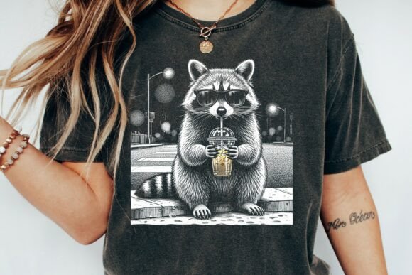 Download Cool Raccoon Drinking Iced Coffee PNG_17 - Png Collection
