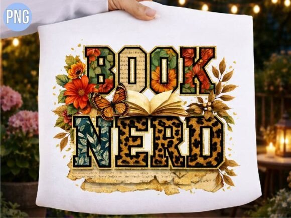 Download Vintage Floral Book Nerd Reader PNG - Nerd Collection