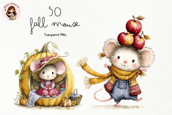 Download Cute Storybook Fall Mouse PNG Clipart - Png Collection