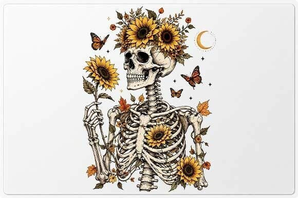 Download Boho Skeleton Sunflower PNG - Png Collection