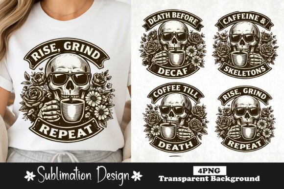Download Skull Coffee Quotes Vintage Gothic PNG - Png Collection