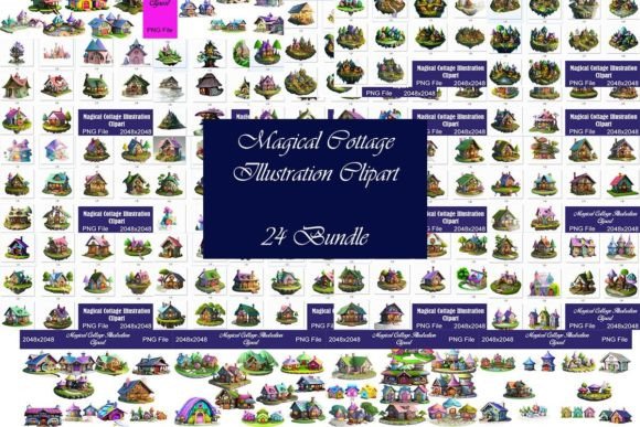 Download Magical Cottage Illustration Mega Bundle - Illustration Collection