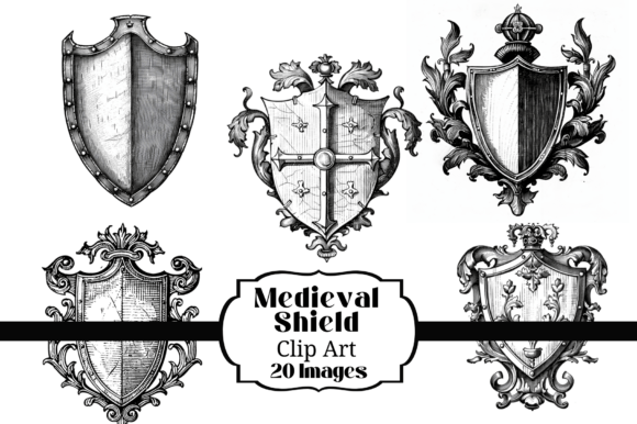 Download 20 Medieval Shield Clip Art Illustration - Illustration Collection