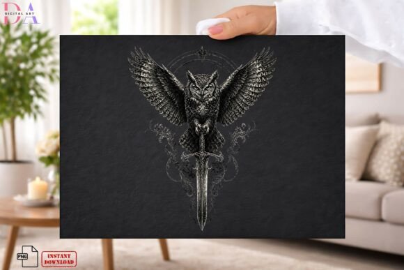 Download Dark Owl Sword Gothic PNG - Png Collection
