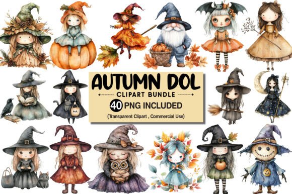 Download Cozy Autumn Witch Doll PNG - Png Collection