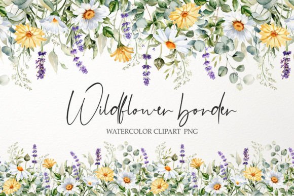 Download Watercolor Floral Border PNG. Wildflower - Png Collection