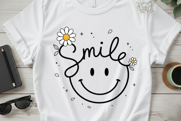 Download Smile Daisy Flower PNG T-Shirt Design - Png Collection