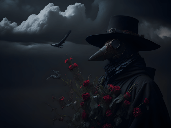 Download Plague Doctor Floral Gothic Illustration - Illustration Collection