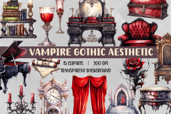 Download Watercolor Vampire Gothic Aesthetic PNG - Png Collection