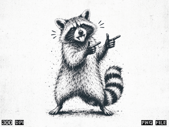 Download Funny Raccoon PNG, Vintage Raccoon Subli - Png Collection