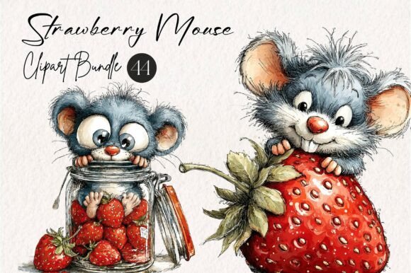Download Strawberry Mouse PNG Clipart Bundle - Png Collection
