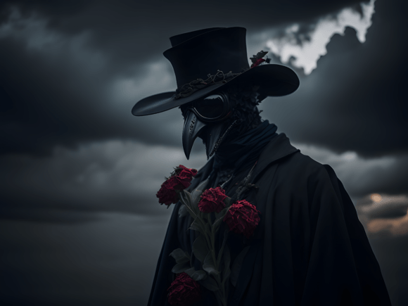 Download Plague Doctor Floral Gothic Illustration - Illustration Collection