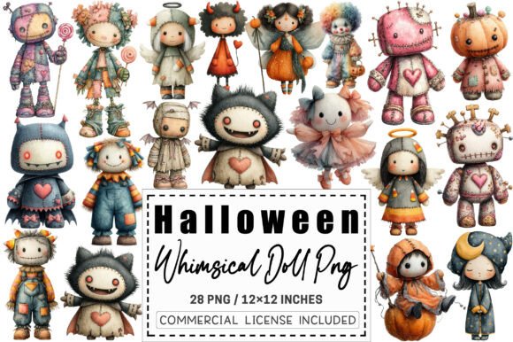 Download Whimsical Halloween Doll Sublimation. - Sublimation Collection